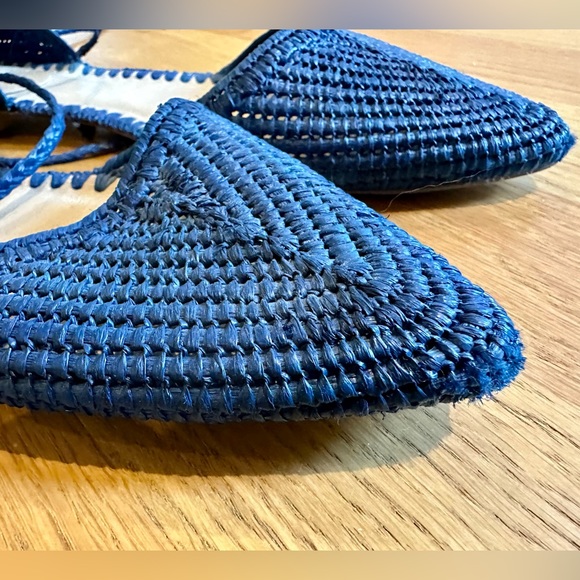 J. Crew ankle-tie raffia flats - Picture 2 of 6